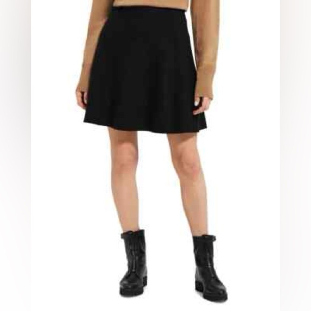 Theory Black Mini A-Line Skirt